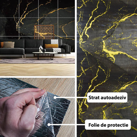 Rola panou autoadeziv, Naimeed D5708, design modern, 2mm grosime, 60x300cm, Negru - 221.ro