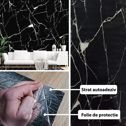 Rola panou autoadeziv, Naimeed D5714, design modern, 2mm grosime, 60x300cm, Negru - 221.ro