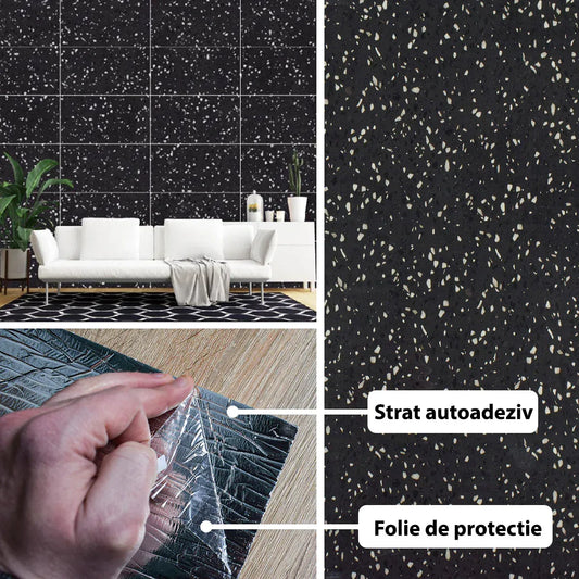 Rola panou autoadeziv, Naimeed D5716, design modern, 2mm grosime, 60x300cm, Negru - 221.ro