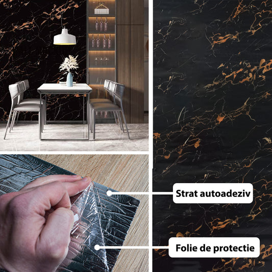 Rola panou autoadeziv, Naimeed D5720, design modern, 2mm grosime, 60x300cm, Negru