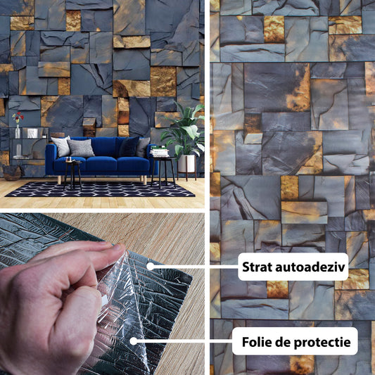 Rola panou autoadeziv, Naimeed D5723, design modern, 2mm grosime, 60x300cm, Multicolor