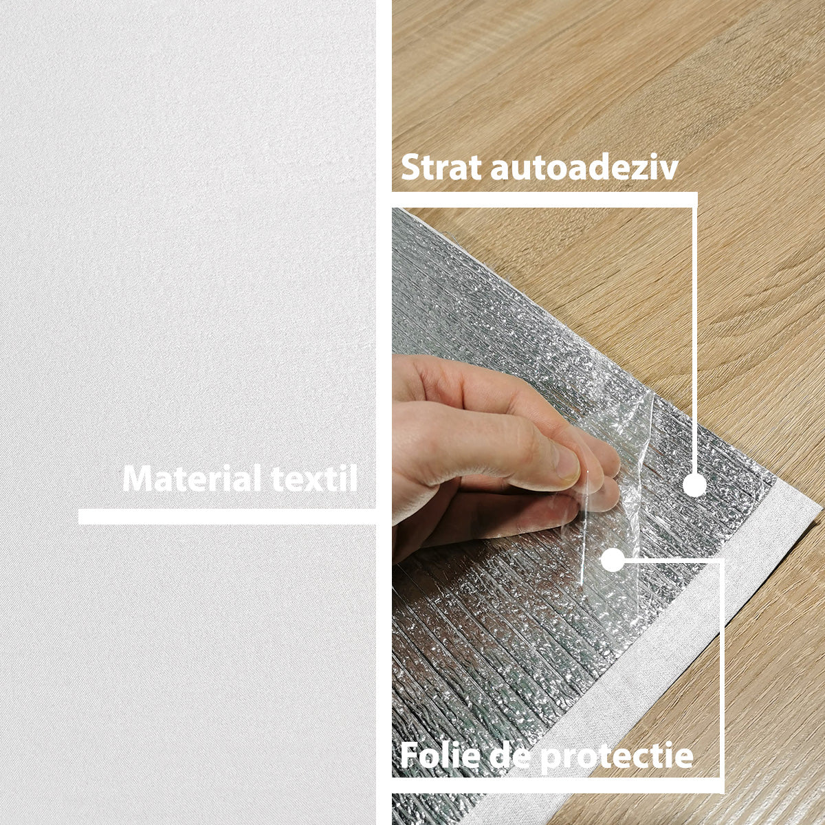 Rola tapet autoadeziv, panzat, 4mm grosime, Naimeed D5724, design elegant, termoizolant, 65x280cm, Alb