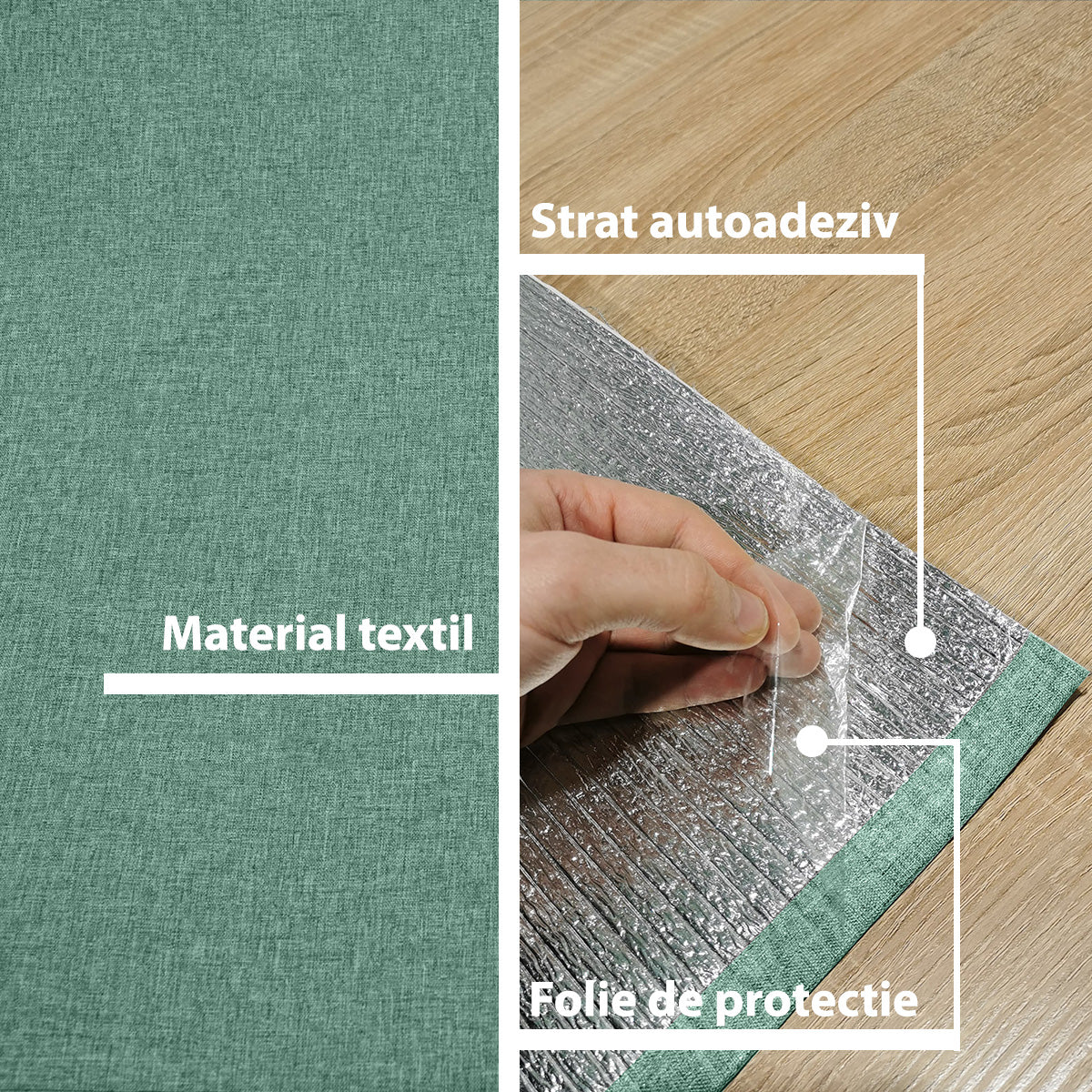 Rola tapet autoadeziv, panzat, 4mm grosime, Naimeed D5728, design elegant, termoizolant, 65x280cm, Verde