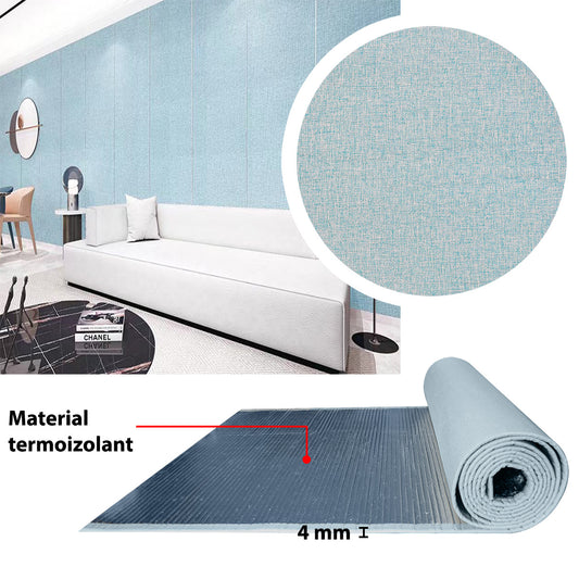 Rola tapet autoadeziv, panzat, 4mm grosime, Naimeed D5729, design elegant, termoizolant, 65x280cm, Albastru