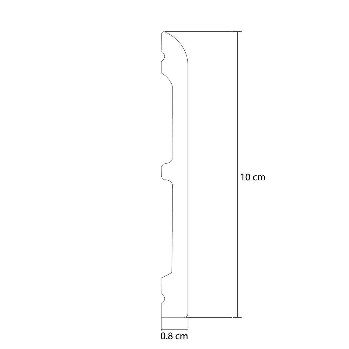 Plinta decorativa, polimer rigid, Naimeed D5731, Alb, 230x10x0.8cm