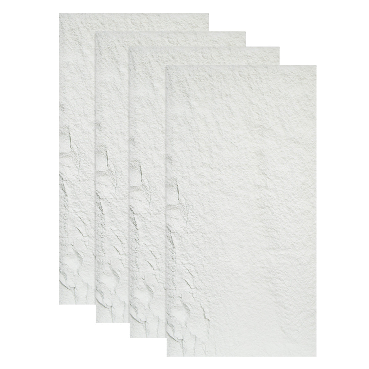 Set 4 x Panou Decorativ 3D, Naimeed D5733, ultrausor, design elegant, PU, 120 x 60 x 3 cm, Alb