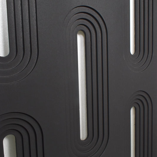 Set 4 x Panou Decorativ 3D, Naimeed D5765, ultrausor, design elegant, PU, 120 x 60 x 3 cm, Negru