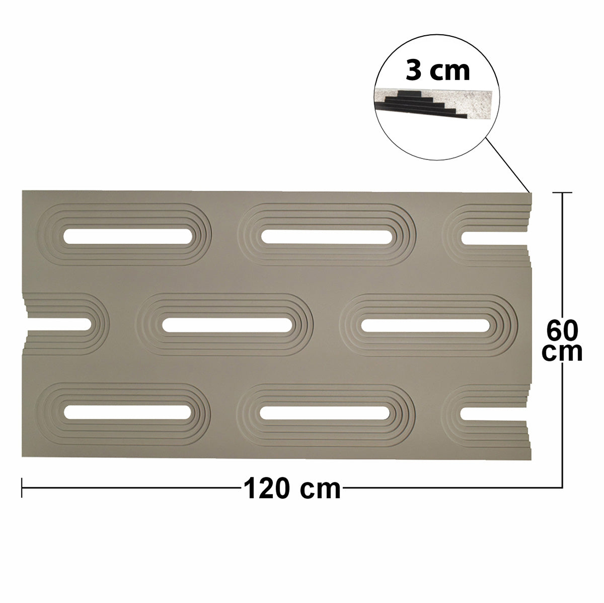 Set 4 x Panou Decorativ 3D, Naimeed D5766, ultrausor, design elegant, PU, 120 x 60 x 3 cm, Crem