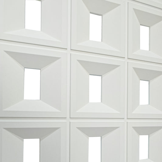 Set 4 x Panou Decorativ 3D, Naimeed D5767, ultrausor, design elegant, PU, 120 x 60 x 3 cm, Alb