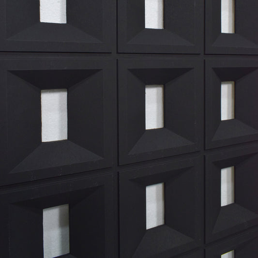 Set 8 x Panou Decorativ 3D, Naimeed D5768, ultrausor, design elegant, PU, 120 x 60 x 3 cm, Negru