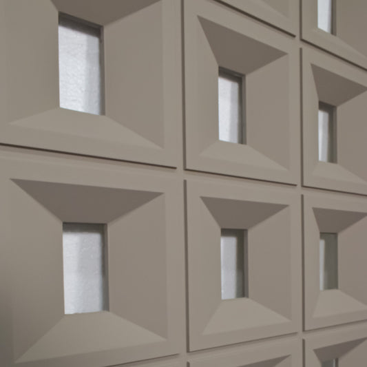 Set 4 x Panou Decorativ 3D, Naimeed D5769, ultrausor, design elegant, PU, 120 x 60 x 3 cm, Maro