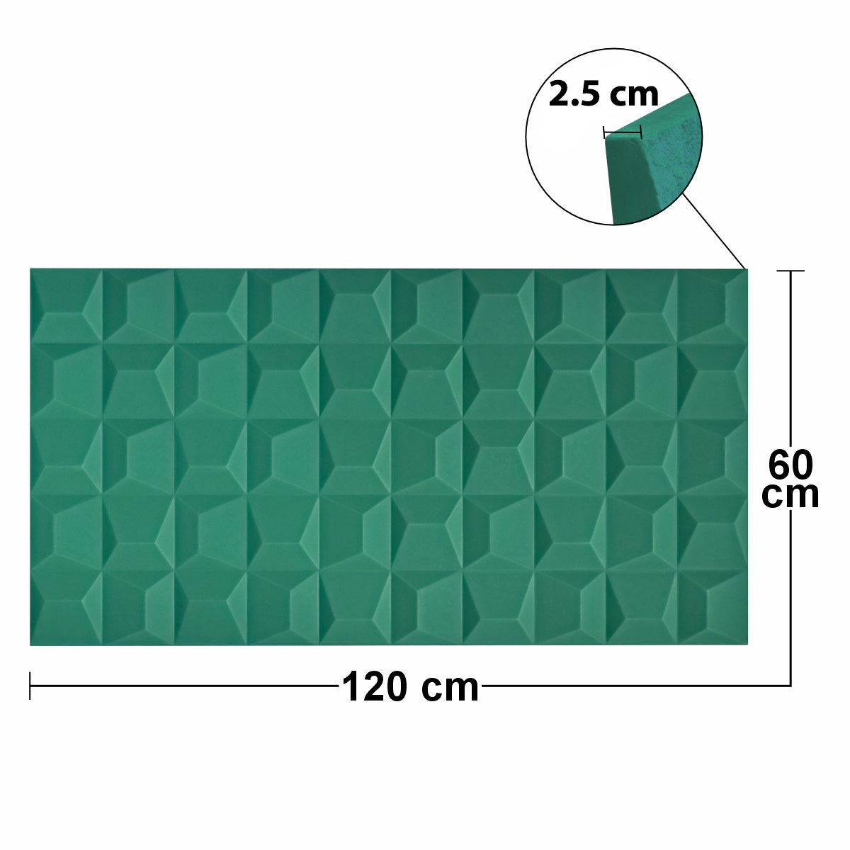Set 12 x Panou Decorativ 3D, Naimeed D5772, ultrausor, design elegant, PU, 120 x 60 x 2.5 cm, Turcoaz