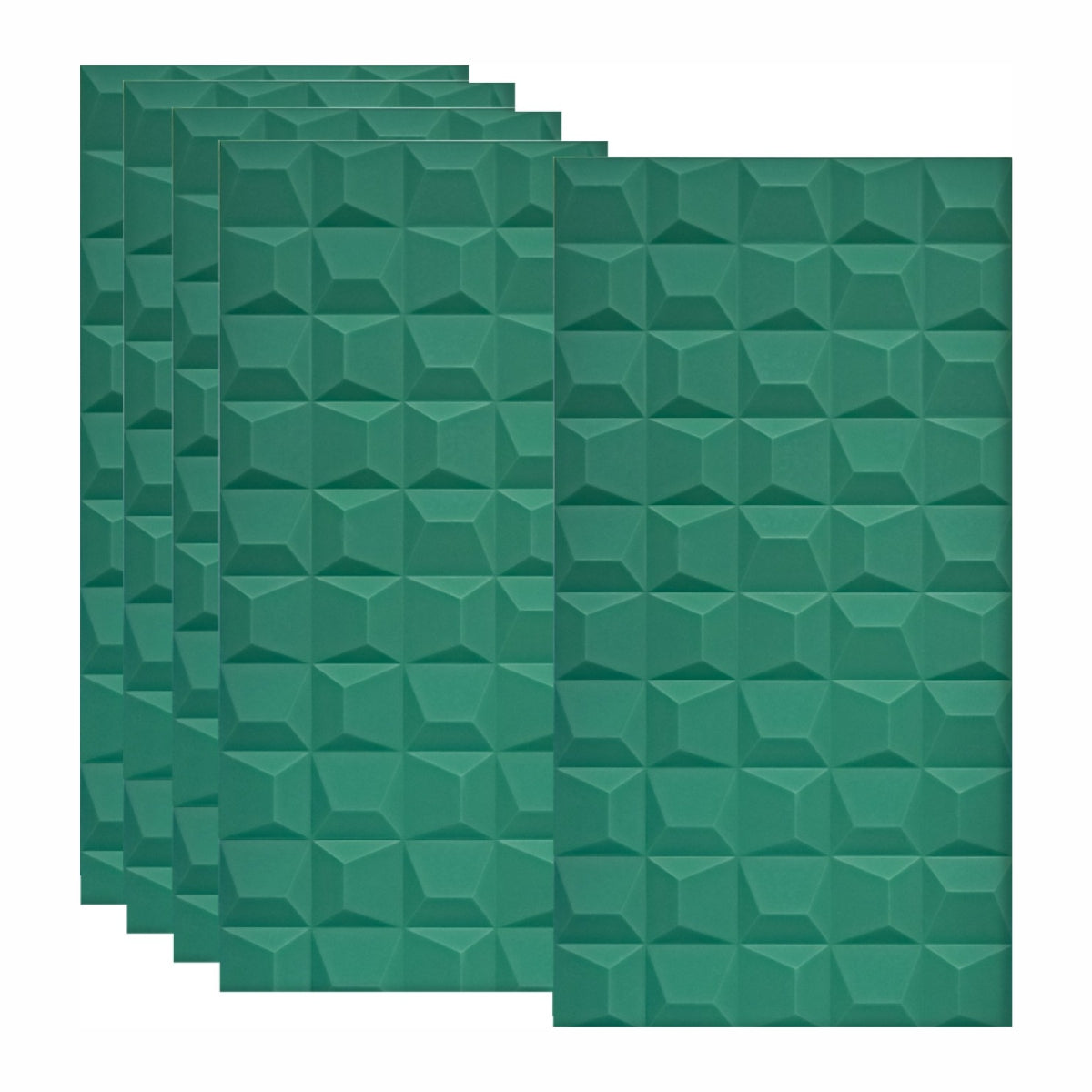 Set 5 x Panou Decorativ 3D, Naimeed D5772, ultrausor, design elegant, PU, 120 x 60 x 2.5 cm, Turcoaz