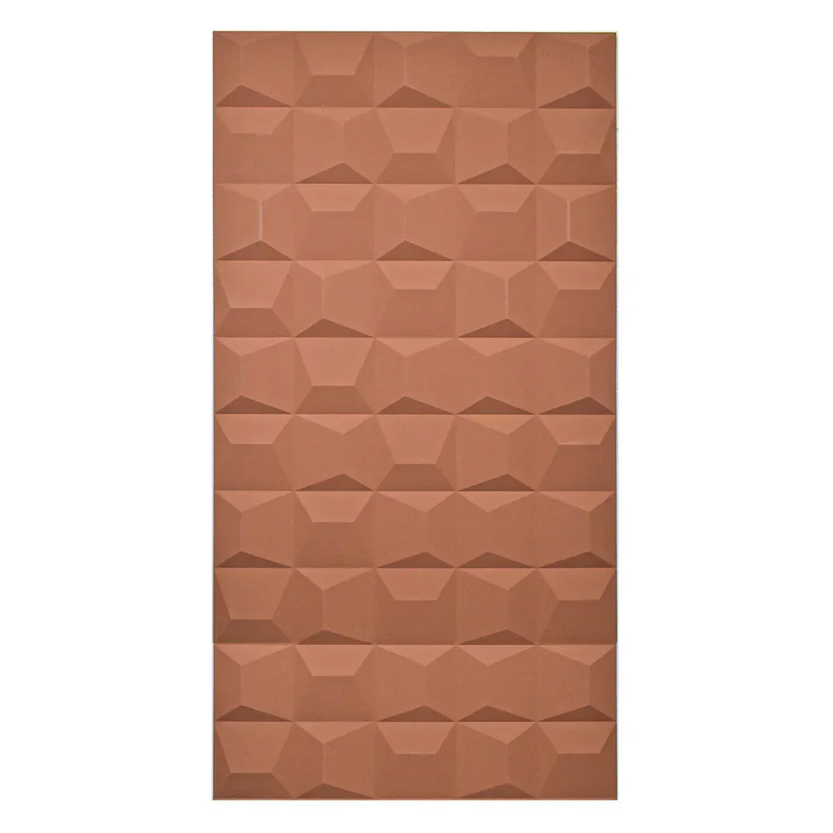 Set 12 x Panou Decorativ 3D, Naimeed D5773, ultrausor, design elegant, PU, 120 x 60 x 2.5 cm, Caramiziu inchis - 221.ro