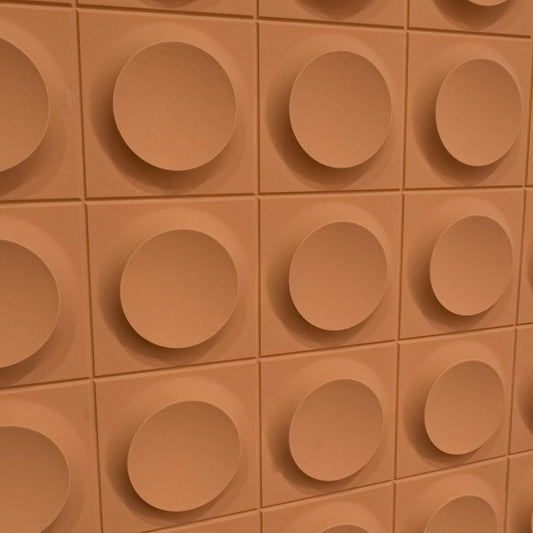 Set 12 x Panou Decorativ 3D, Naimeed D5779, ultrausor, design elegant, PU, 120 x 60 x 2.5 cm, Portocaliu