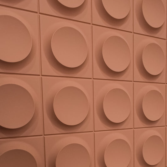 Set 5 x Panou Decorativ 3D, Naimeed D5781, ultrausor, design elegant, PU, 120 x 60 x 2.5 cm, Caramiziu