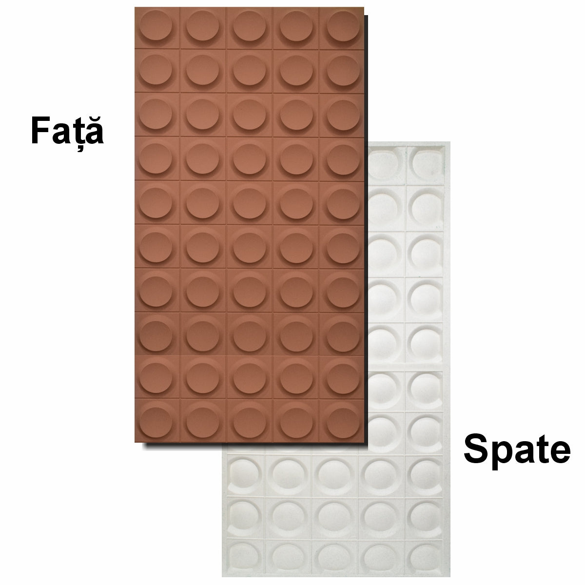 Set 6 x Panou Decorativ 3D, Naimeed D5781, ultrausor, design elegant, PU, 120 x 60 x 2.5 cm, Caramiziu