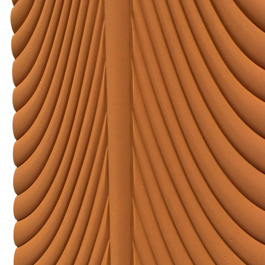 Set 30 x Panou Decorativ 3D, tip pana, Naimeed D5783, ultrausor, design elegant, PU, 90.5 x 20 x 5 cm, Caramiziu