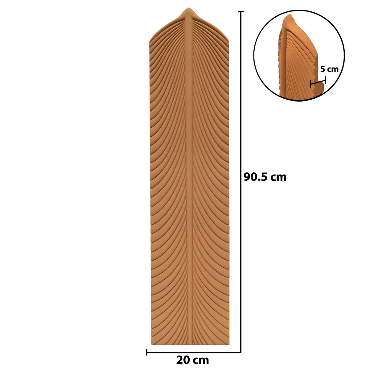 Set 30 x Panou Decorativ 3D, tip pana, Naimeed D5783, ultrausor, design elegant, PU, 90.5 x 20 x 5 cm, Caramiziu - 221.ro