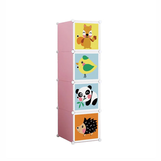 Dulap Modular Copii, 4 Usi, D5788, Roz - 221.ro