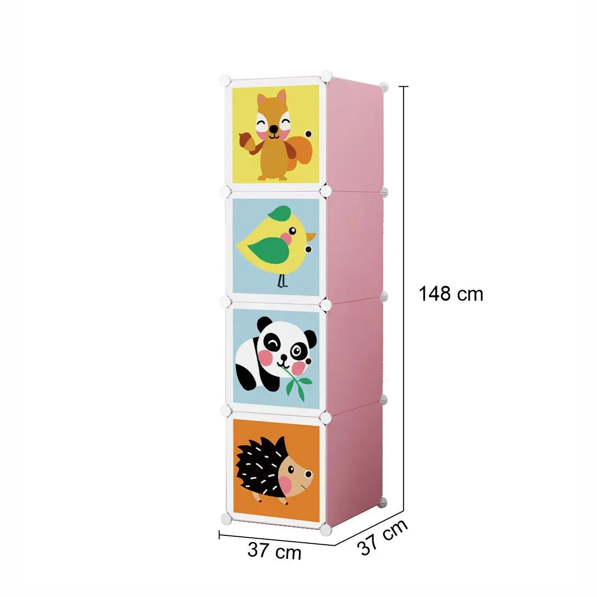 Dulap Modular Copii, 4 Usi, D5788, Roz - 221.ro