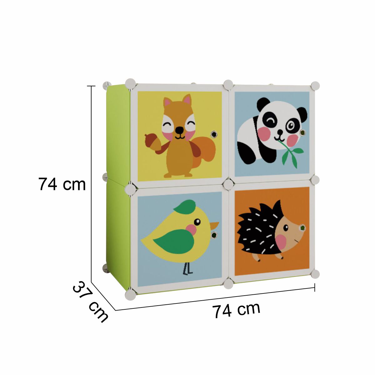 Dulap Modular Copii, 4 Usi, D5789, Verde