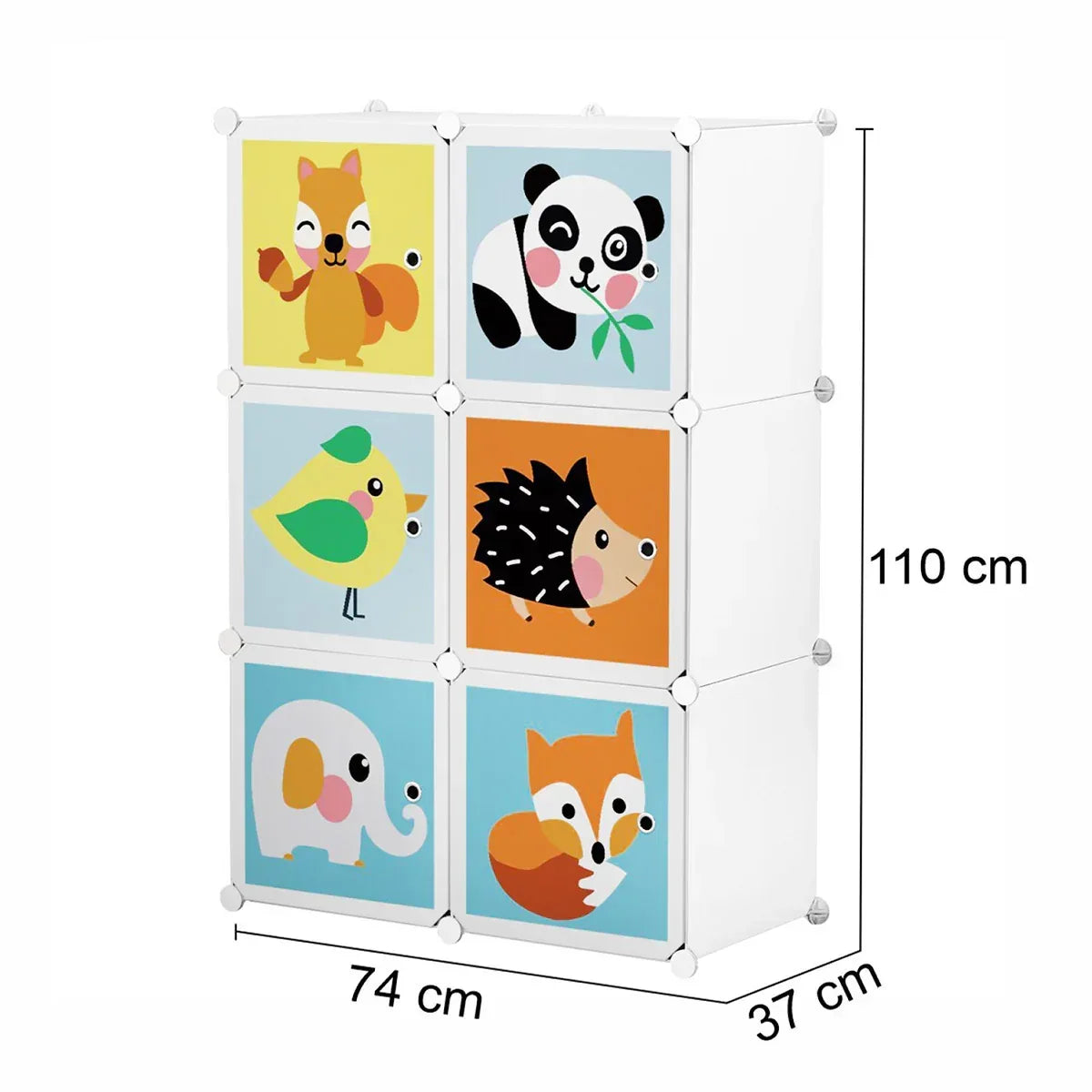 Dulap Modular Copii, 6 Usi, D5791, Alb - 221.ro