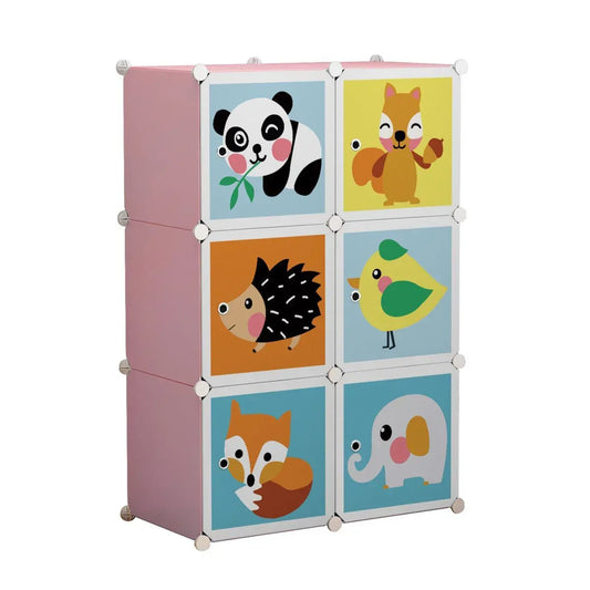 Dulap Modular Copii, 6 Usi, D5792, Roz - 221.ro