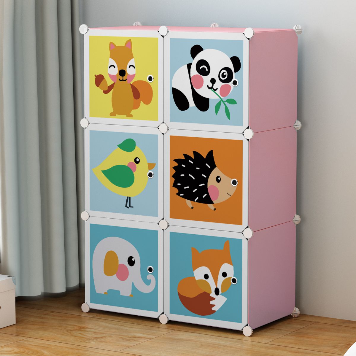 Dulap Modular Copii, 6 Usi, D5792, Roz