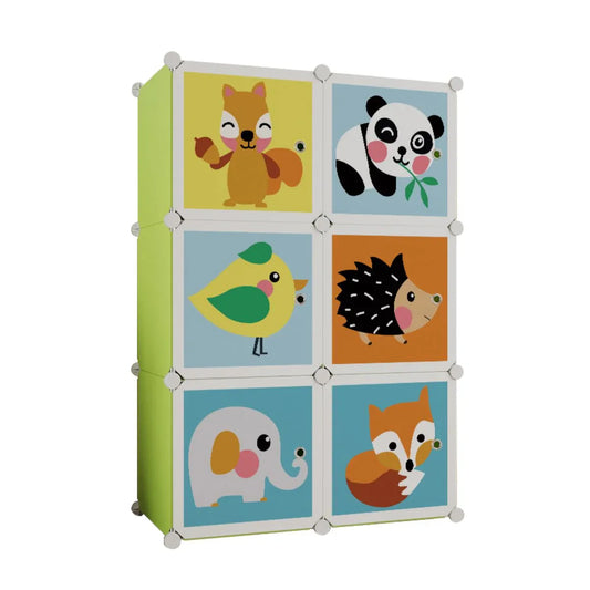 Dulap Modular Copii, 6 Usi, D5793, Verde - 221.ro