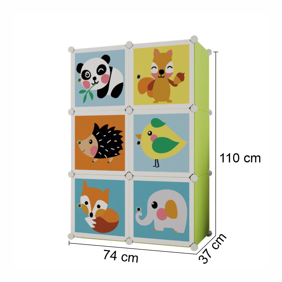 Dulap Modular Copii, 6 Usi, D5793, Verde