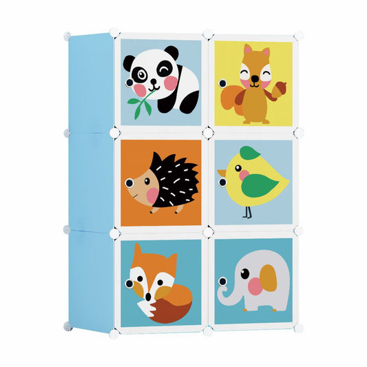 Dulap Modular Copii, 6 Usi, D5794, Albastru