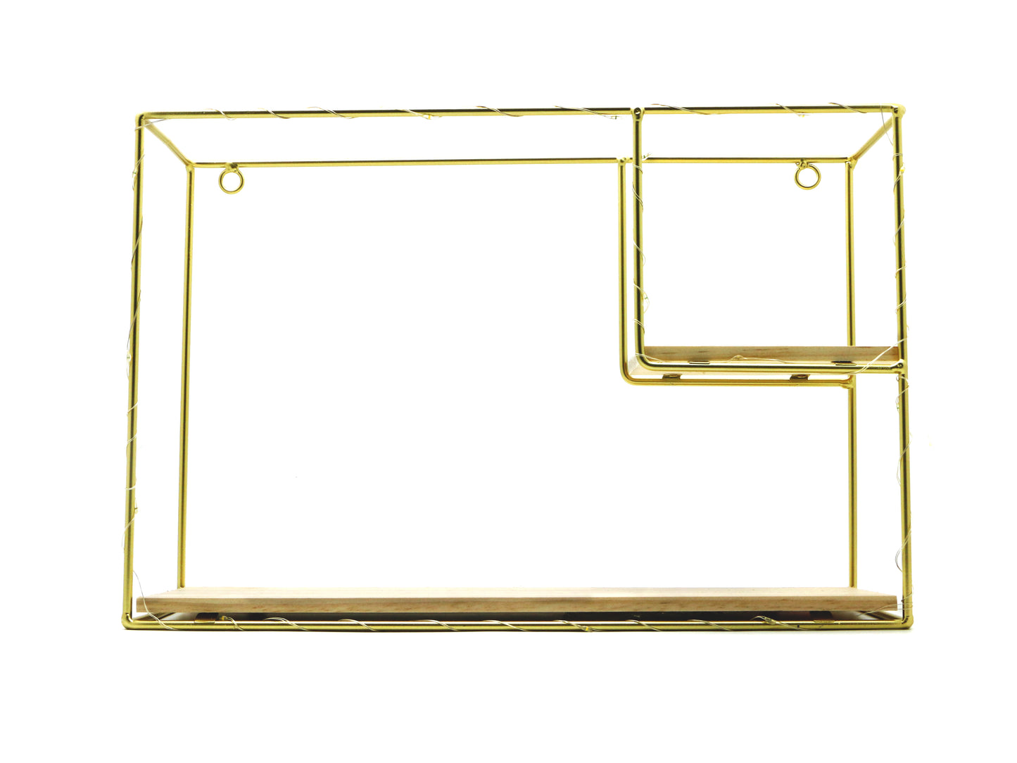 Etajera suspendata, aurie cu luminite Led, 38*26*11 cm, D58