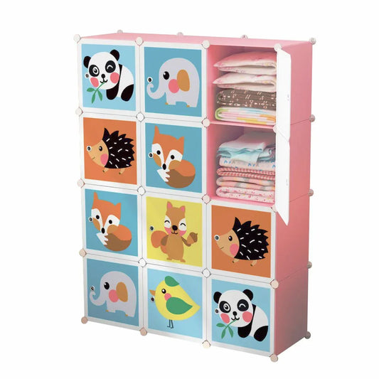 Dulap Modular Copii, 12 Usi, D5800, Roz - 221.ro