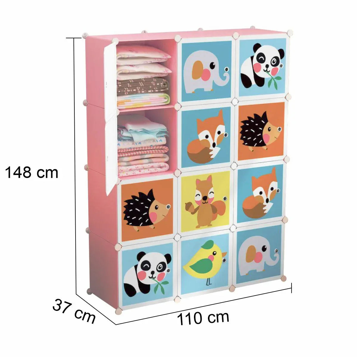 Dulap Modular Copii, 12 Usi, D5800, Roz - 221.ro