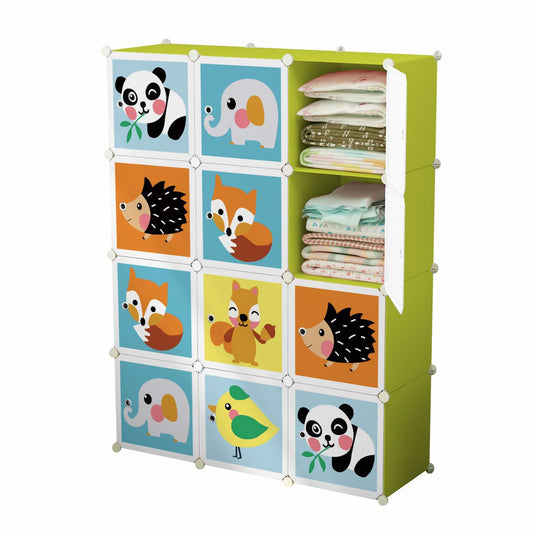 Dulap Modular Copii, 12 Usi, D5801, Verde