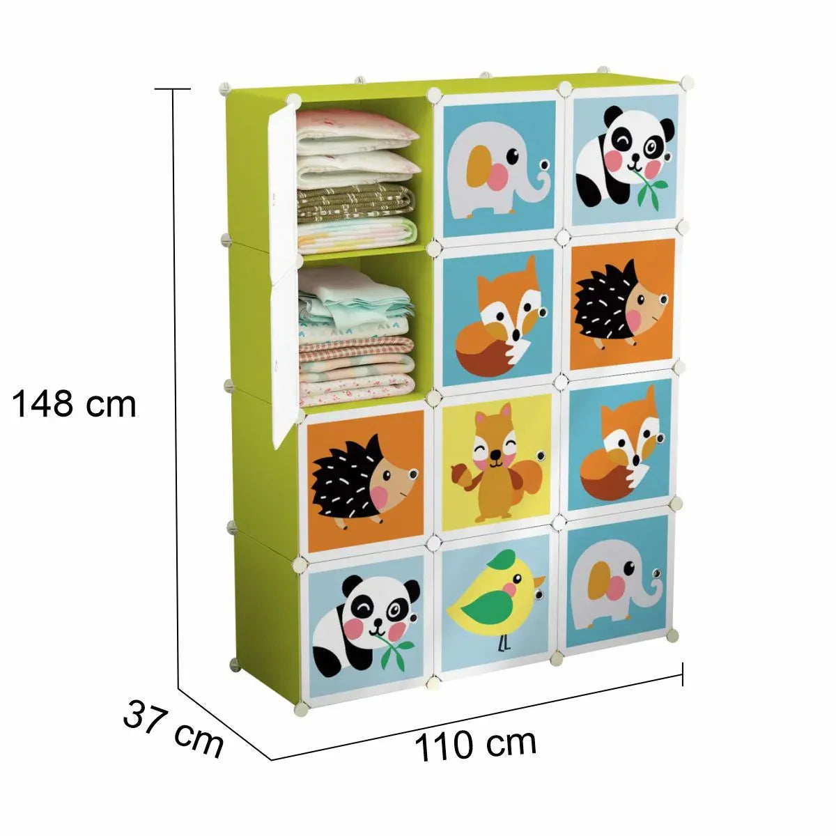 Dulap Modular Copii, 12 Usi, D5801, Verde - 221.ro