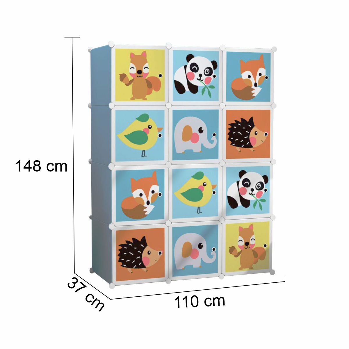 Dulap Modular Copii, 12 Usi, D5802, Albastru