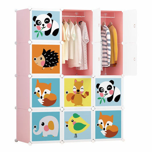 Dulap Modular Copii, 12 Usi, D5804, Roz