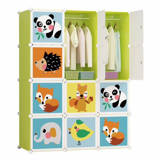 Dulap Modular Copii, 12 Usi, D5805, Verde