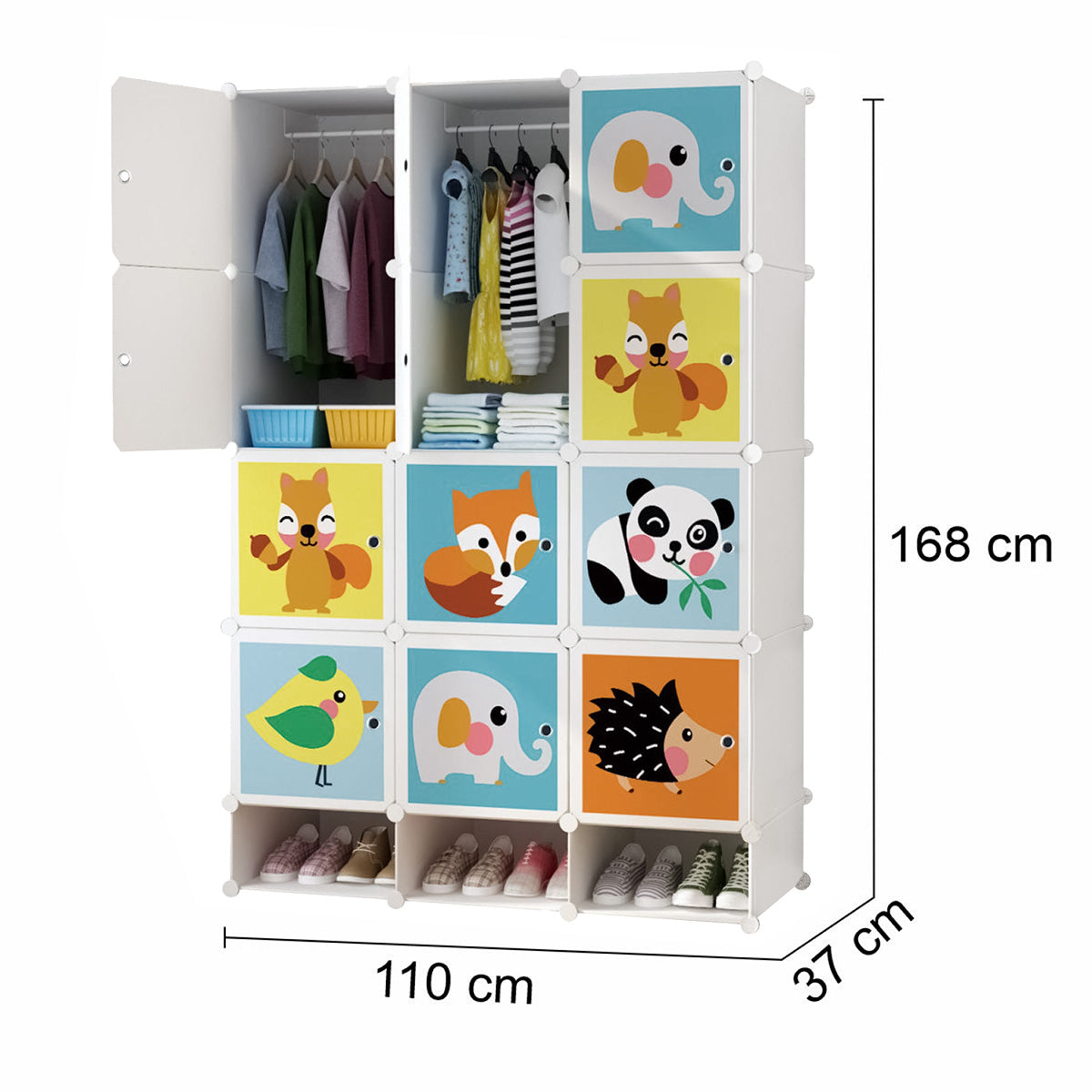 Dulap Modular Copii, 12 Usi, D5807, Alb