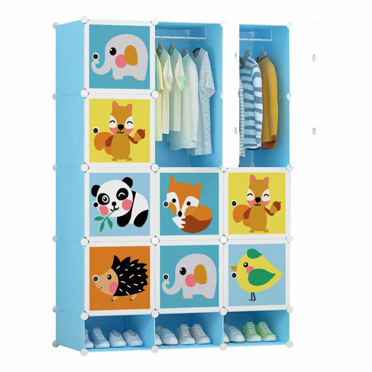 Dulap Modular Copii, 12 Usi, D5810, Albastru