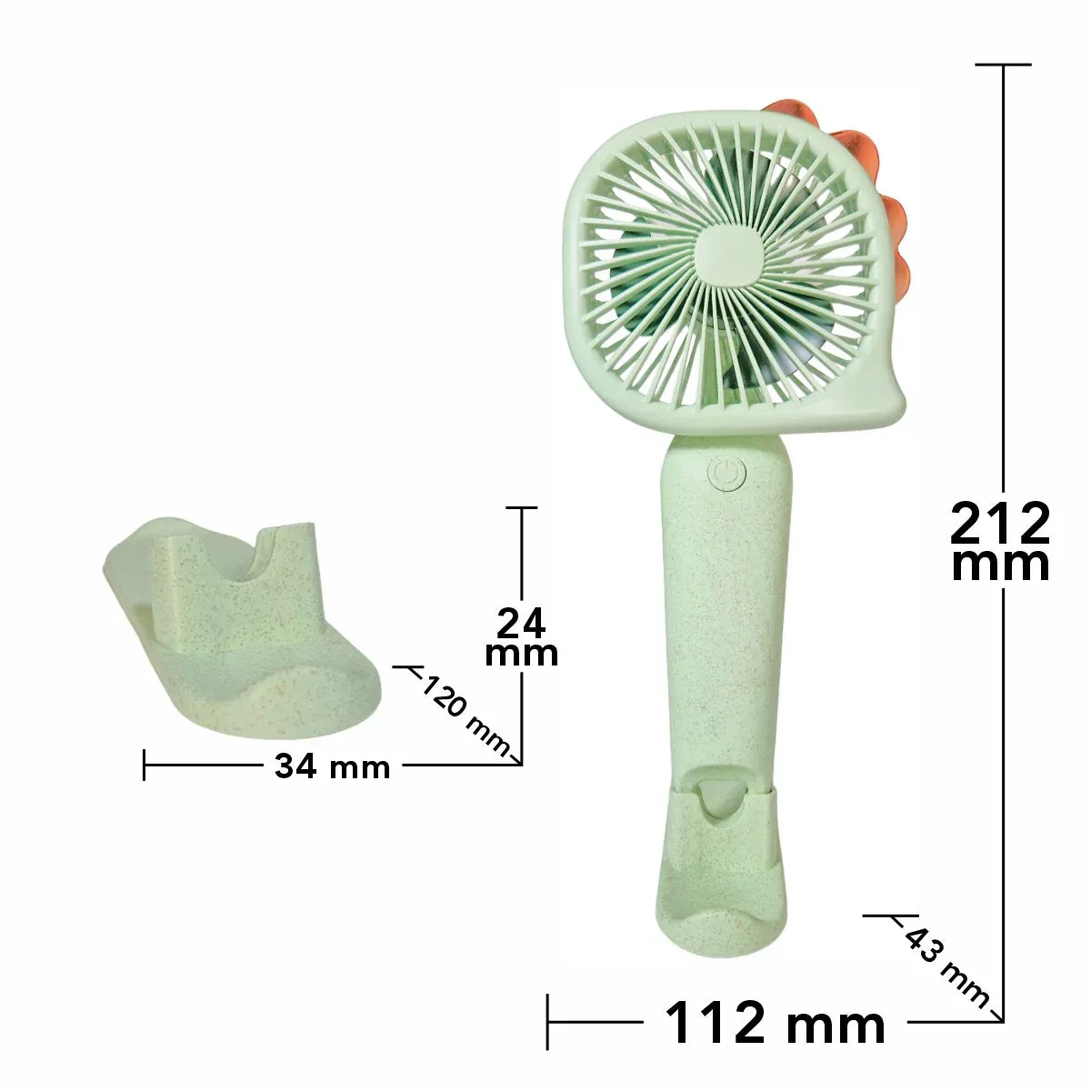 Ventilator, cu acumulator, Naimeed D5827, USB, Verde, 112x212x43 mm - 221.ro