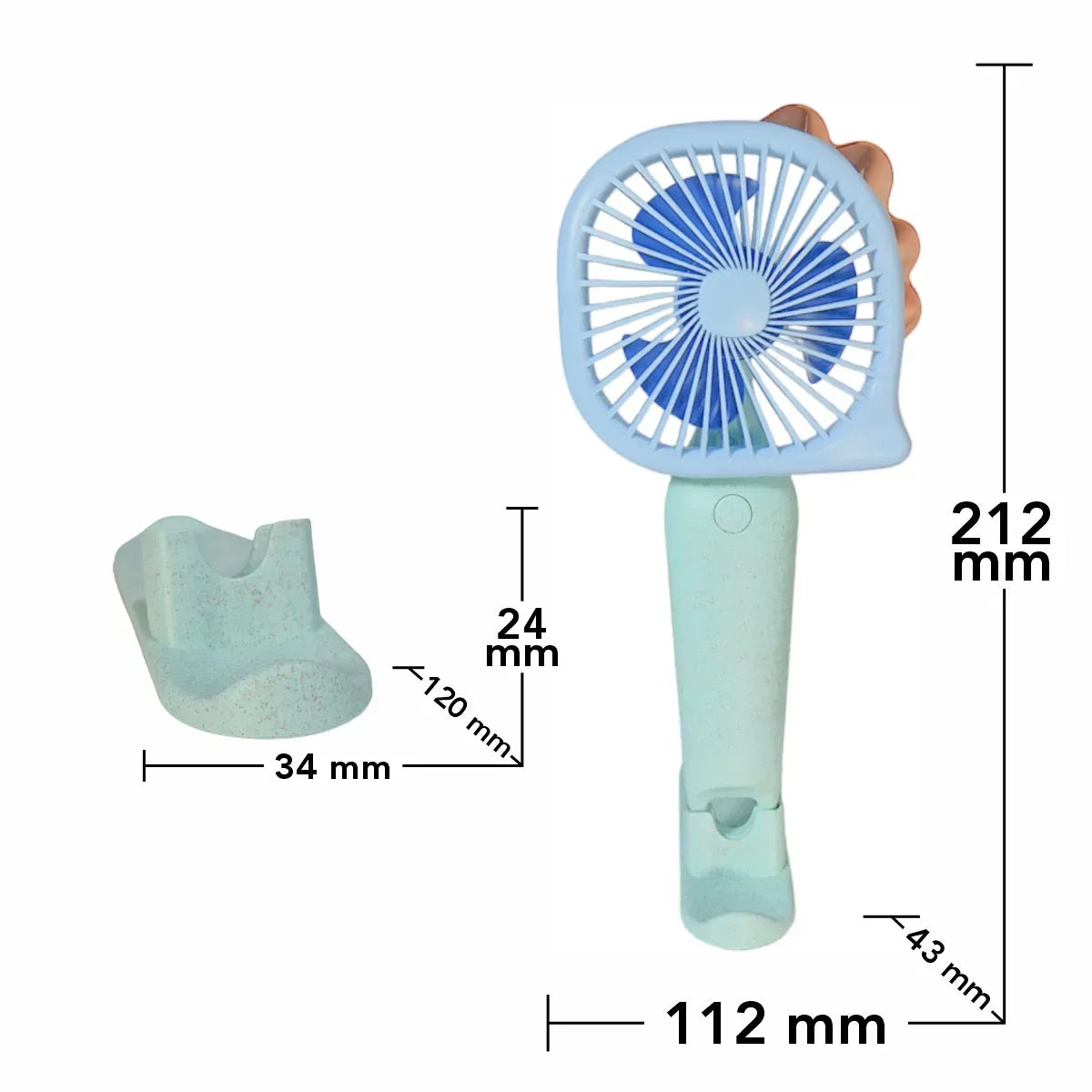 Ventilator, cu acumulator, Naimeed D5828, USB, Albastru, 112x212x43mm - 221.ro