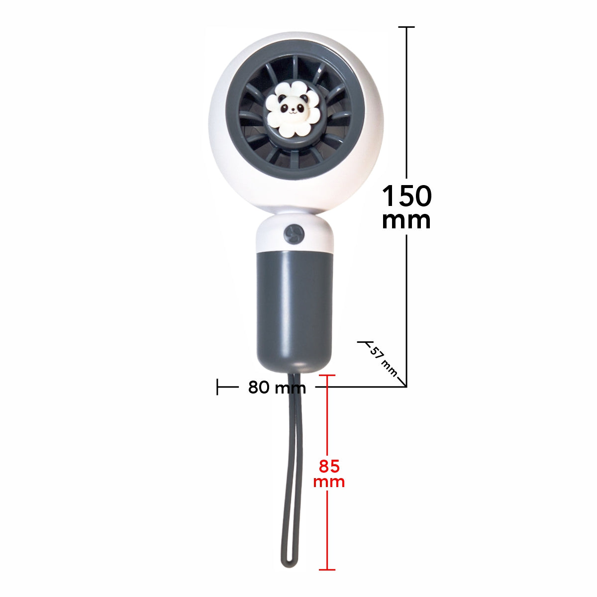 Ventilator, cu acumulator, Naimeed D5829, USB, Gri Inchis, 80x150x57mm