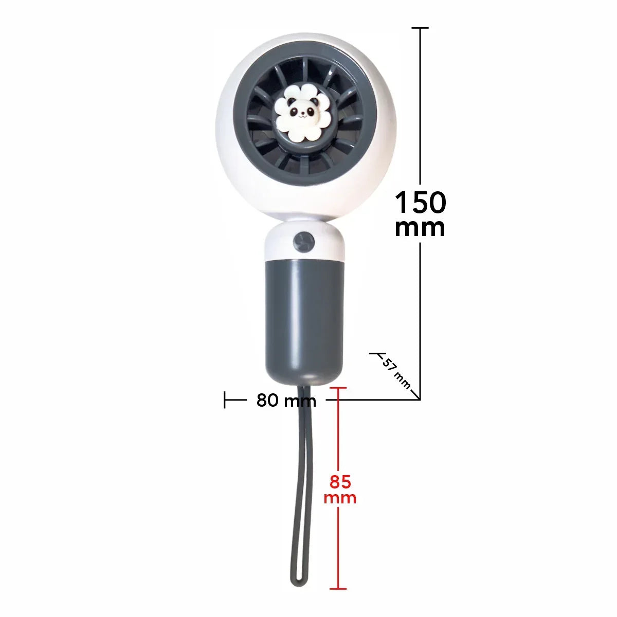 Ventilator, cu acumulator, Naimeed D5829, USB, Gri Inchis, 80x150x57mm - 221.ro