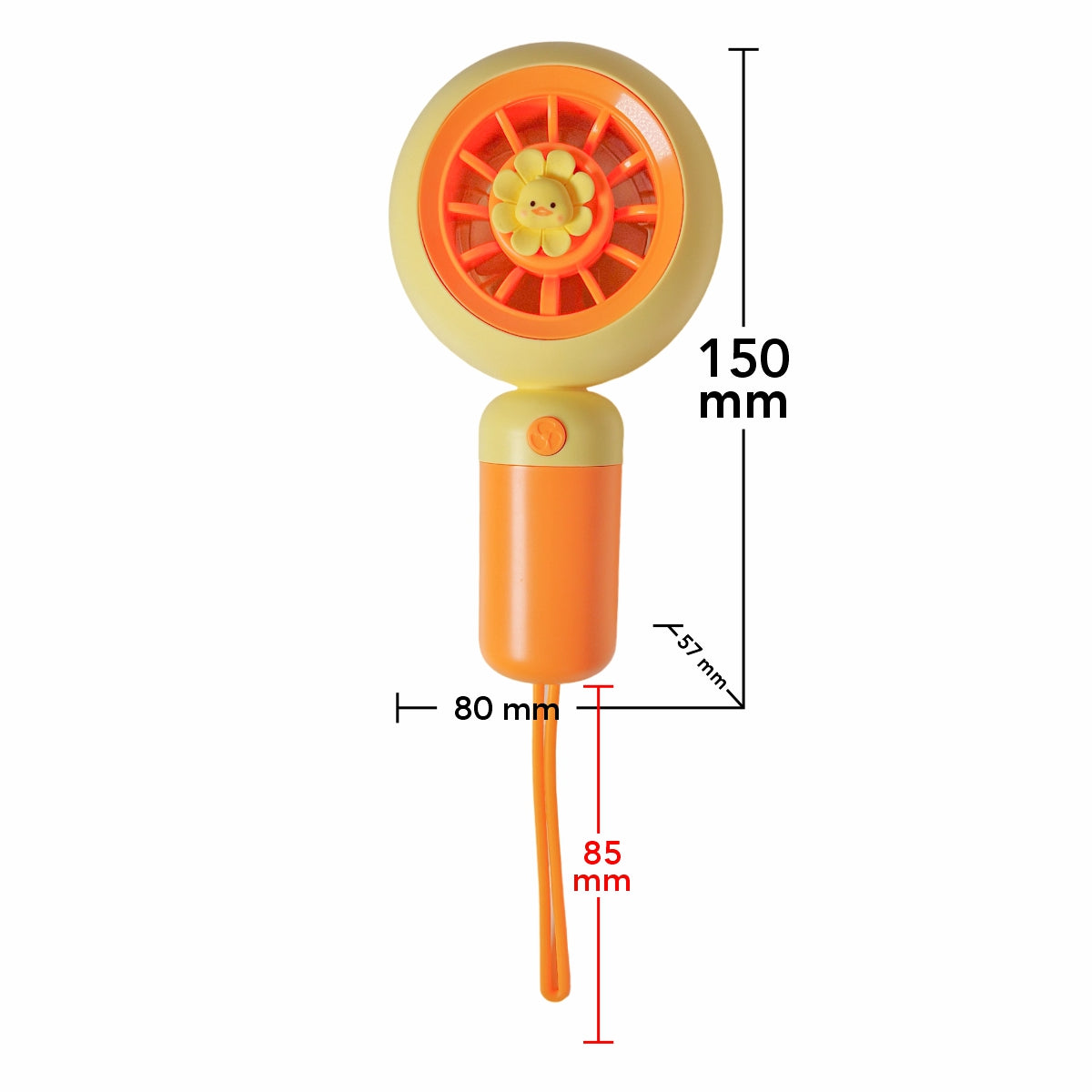 Ventilator, cu acumulator, Naimeed D5830, USB, Portocaliu, 80x150x57mm