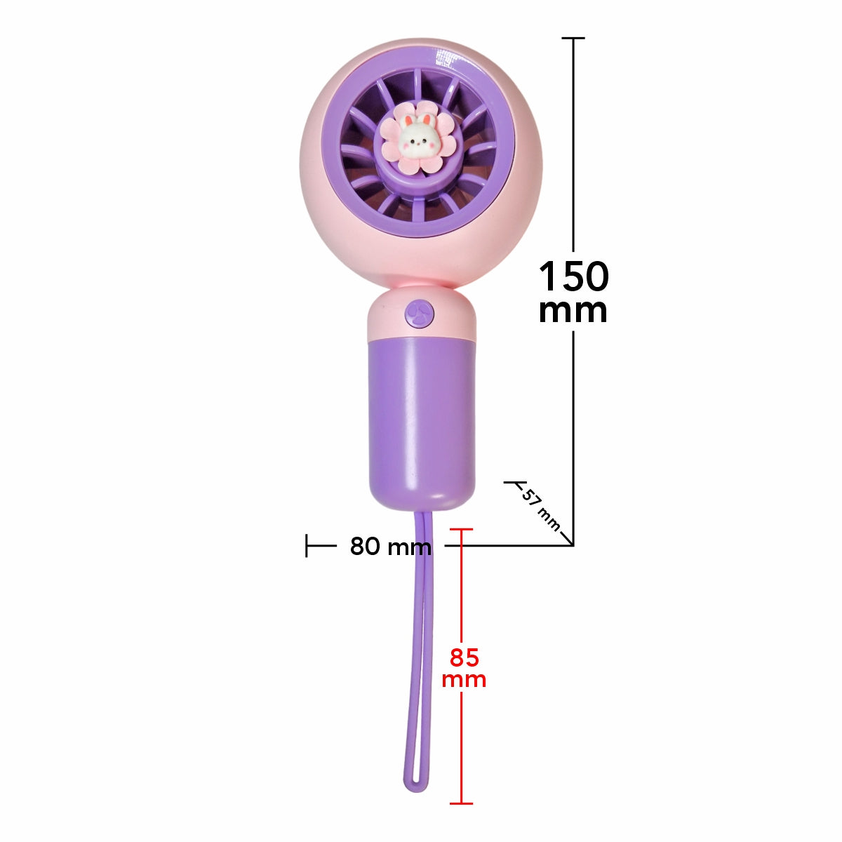 Ventilator, cu acumulator, Naimeed D5831, USB, Mov, 80x150x57mm