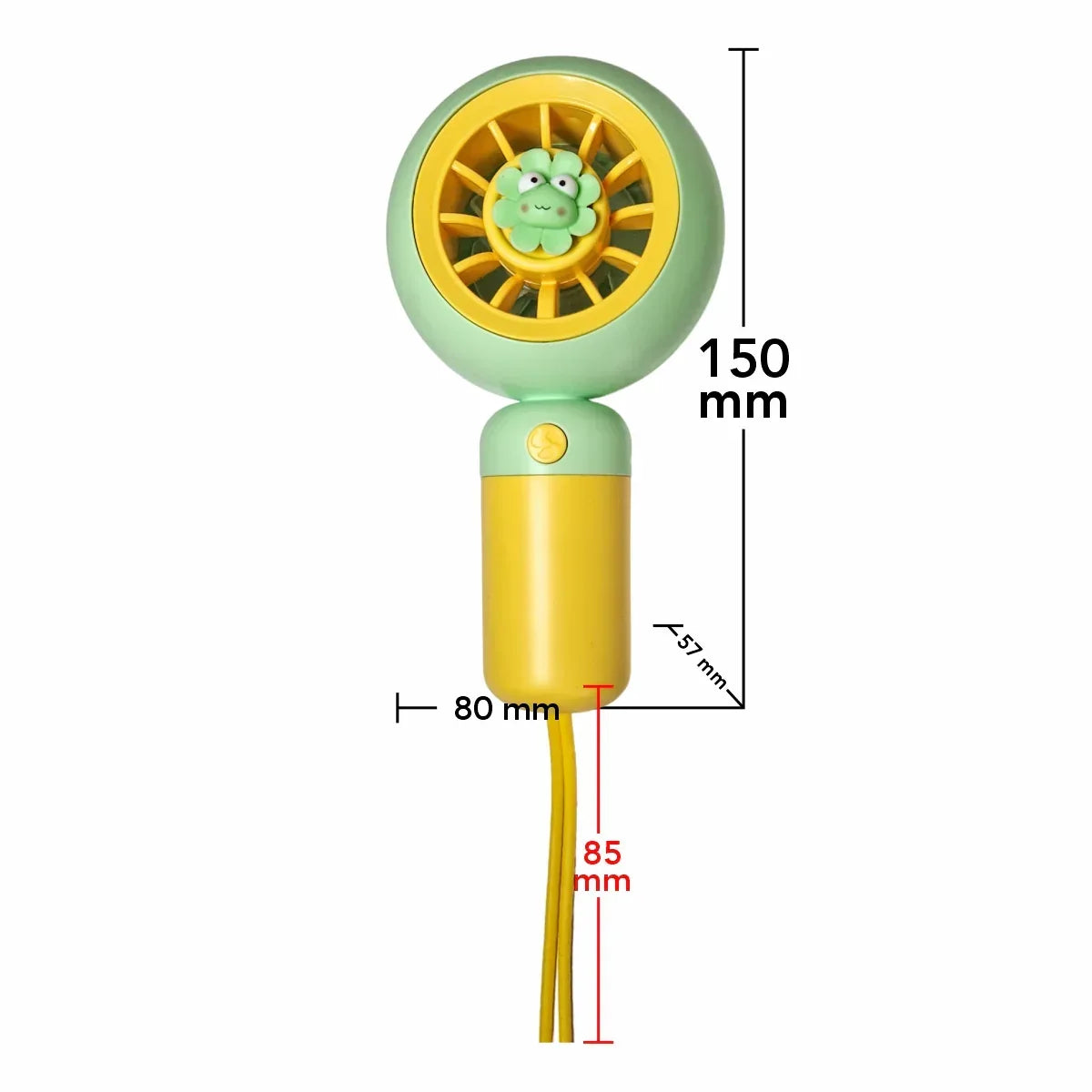Ventilator, cu acumulator, Naimeed D5832, USB, Galben, 80x150x57mm - 221.ro