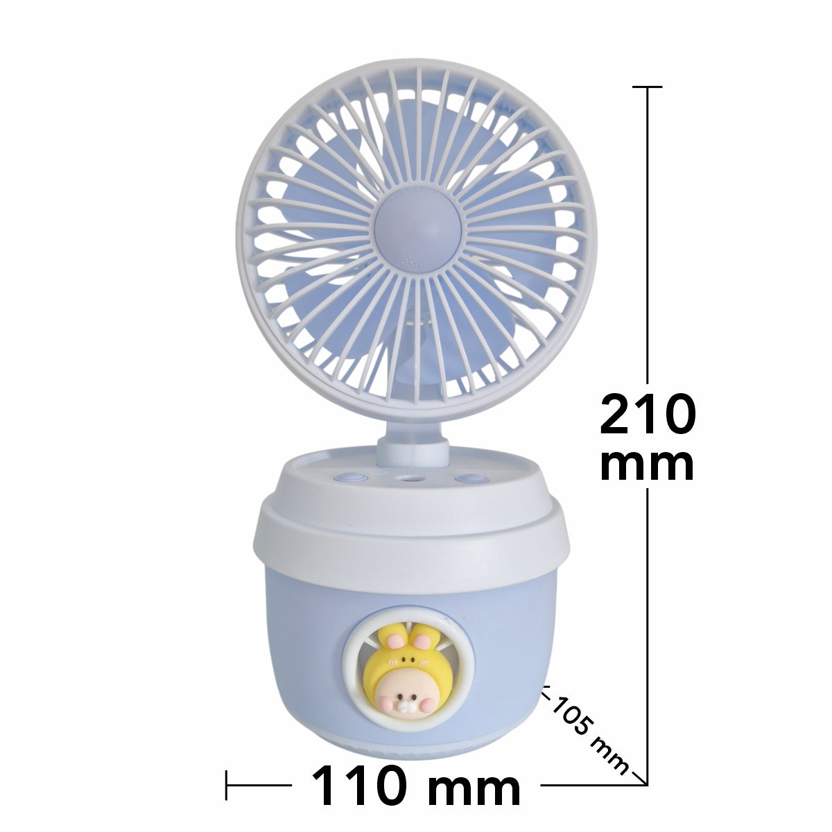 Ventilator si Umidificator, cu acumulator, Naimeed D5833, USB, Albastru, 110x210x105mm